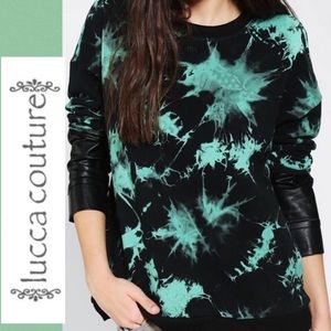 Lucca Couture SZ Small tie-dye crew faux leather